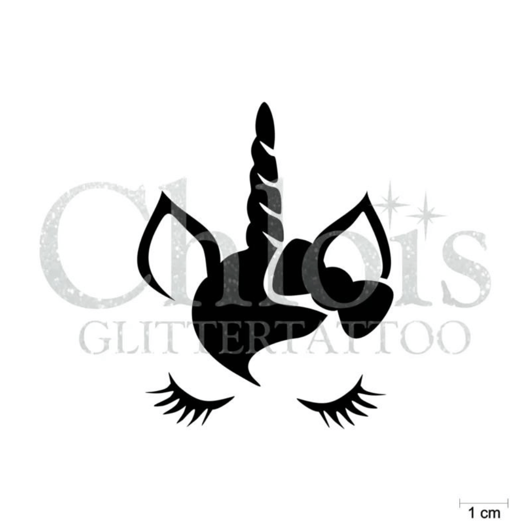 Chloïs Glittertattoo Sjabloon Cute Unicorn Ears (5 stuks)