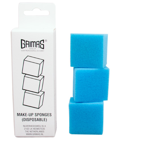 Grimas Disposable Spons – Set van 3 wegwerpsponsjes voor hygiënisch aanbrengen van schmink, foundation en special effects make-up.